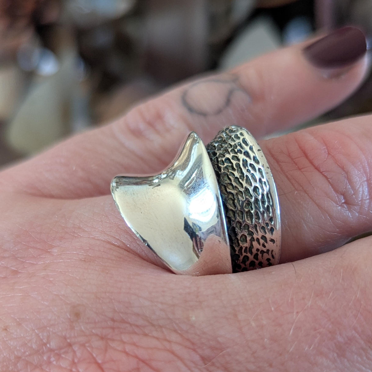 Vintage Sterling Silver chunky statement ring