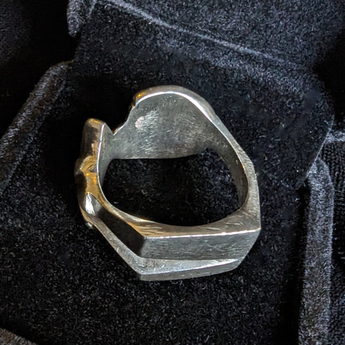 925 Sterling Silver Geometric Fox statement ring