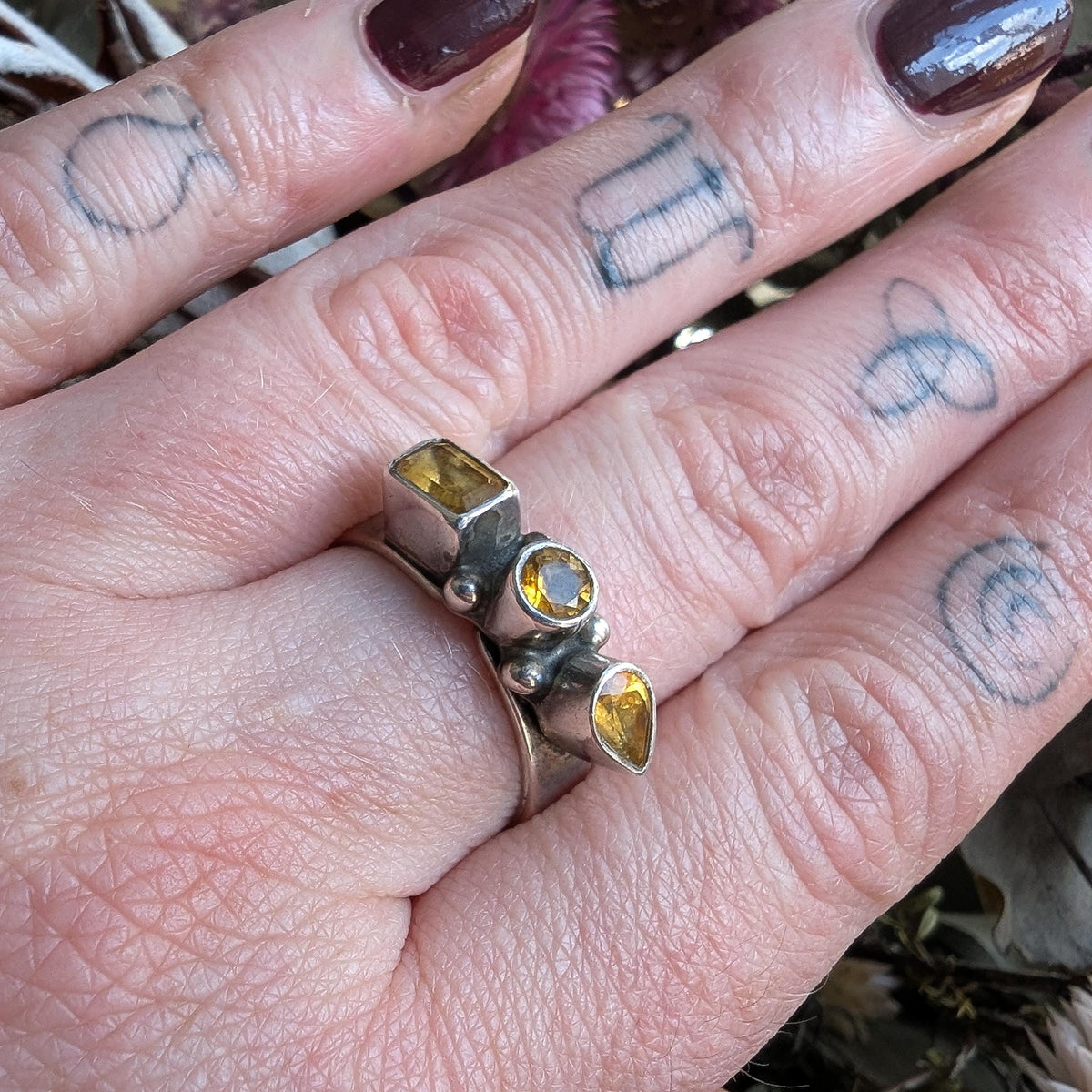 Navajo Sterling Silver & Citrine Preloved Ring by Ann Curley
