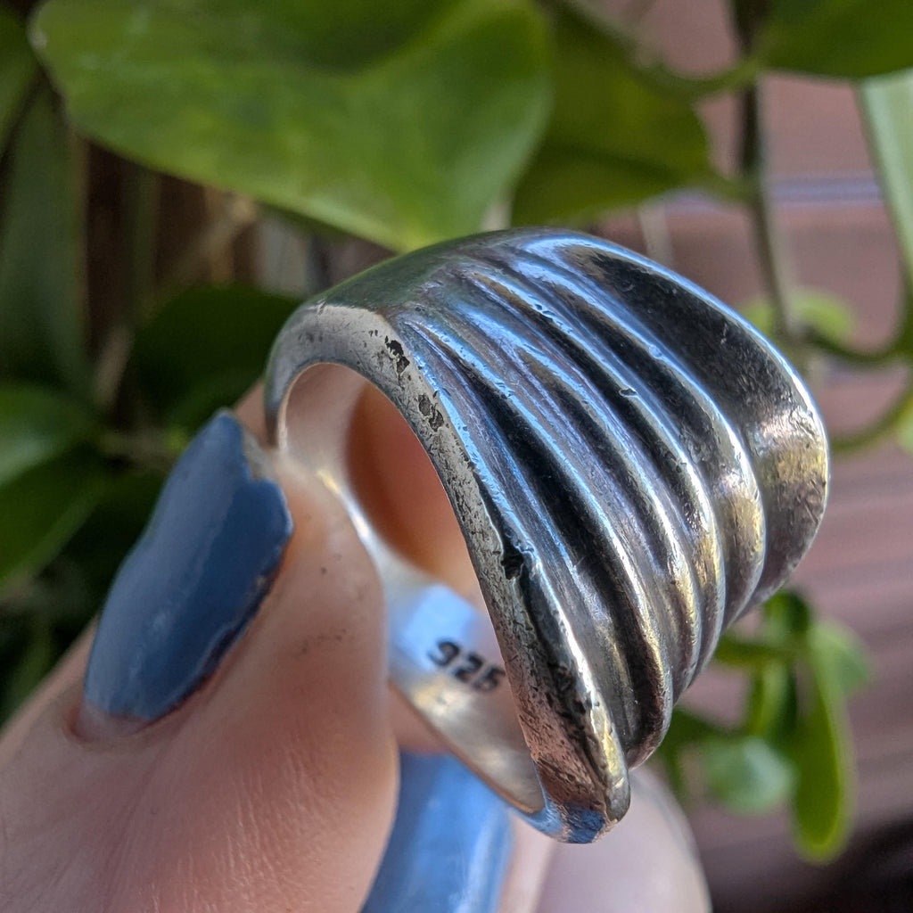 Vintage Mexican Sterling Silver solid chunky ring