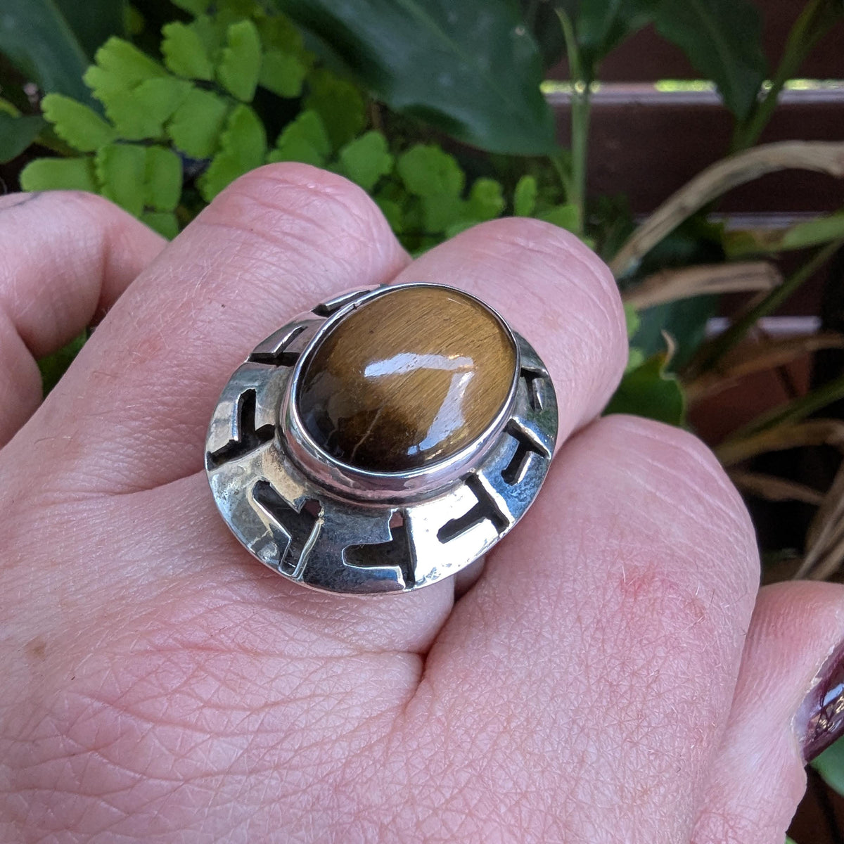 Vintage Tigers Eye Mexican Sterling Silver ring