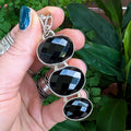 Vintage Onyx & Sterling Silver statement pendant