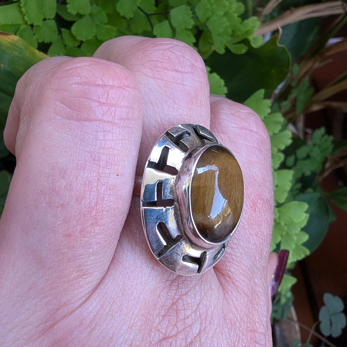 Vintage Tigers Eye Mexican Sterling Silver ring