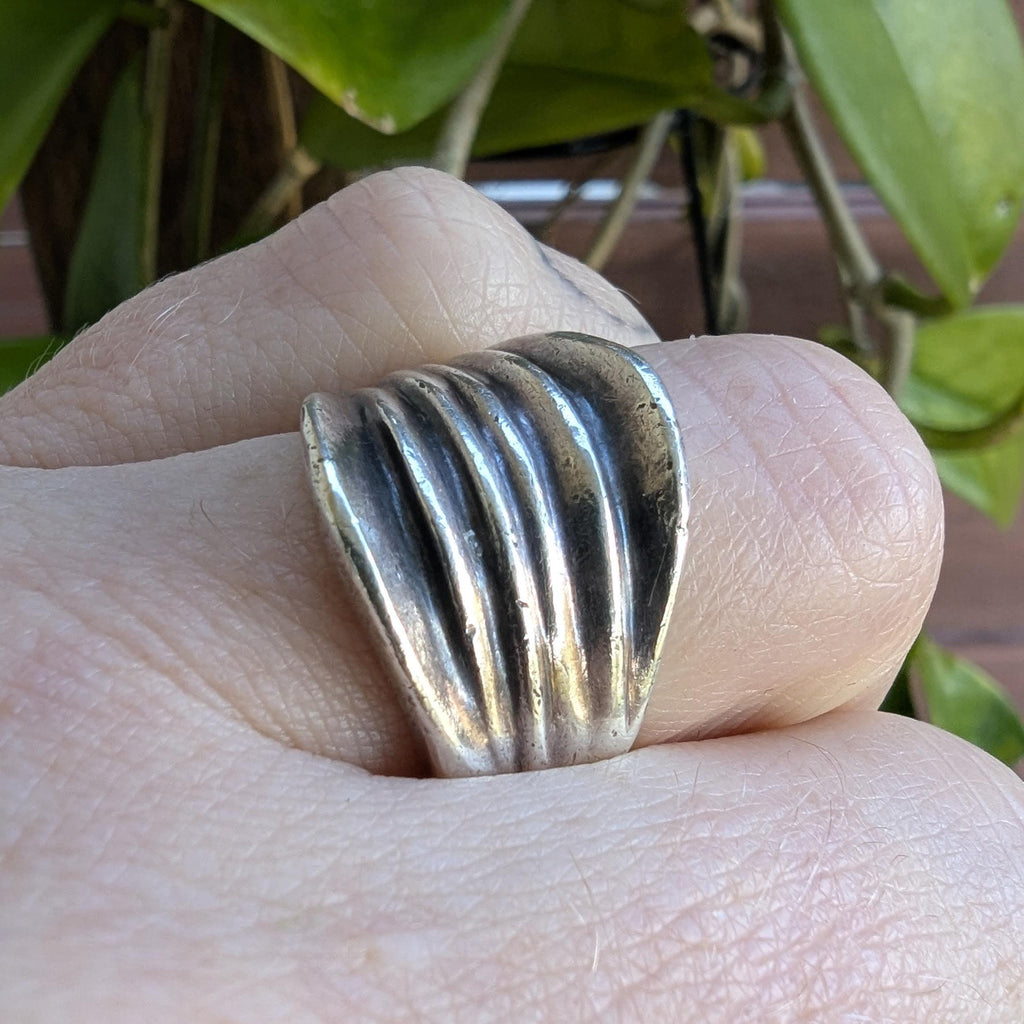 Vintage Mexican Sterling Silver solid chunky ring