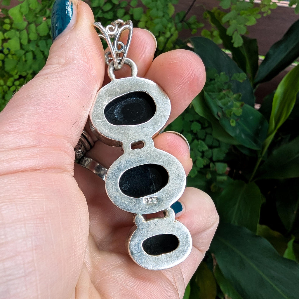 Vintage Onyx & Sterling Silver statement pendant