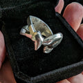 925 Sterling Silver Geometric Fox statement ring