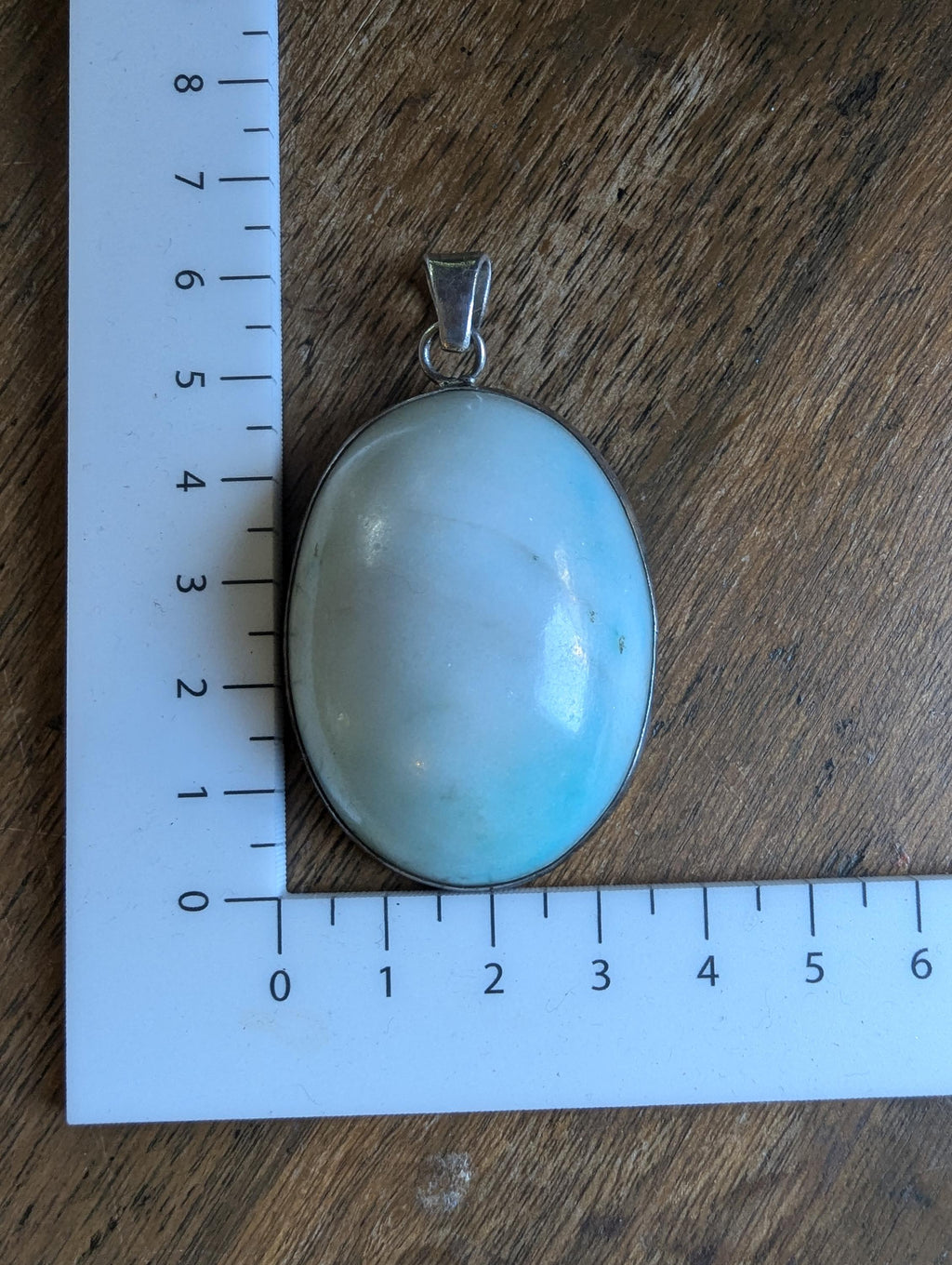 Vintage Amazonite & sterling silver pendant