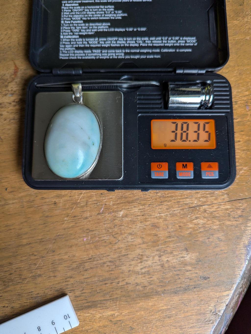Vintage Amazonite & sterling silver pendant