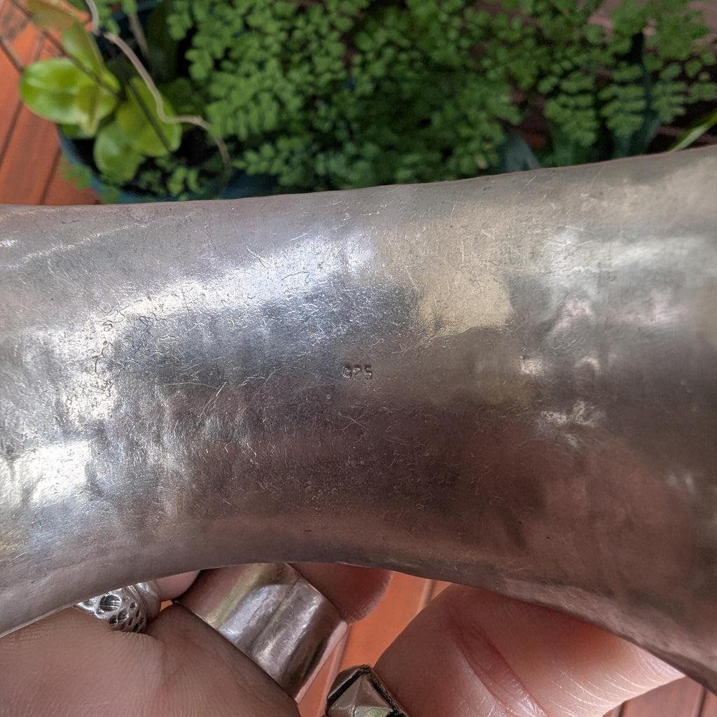 Vintage Chunky Hammered Sterling Silver Cuff bracelet