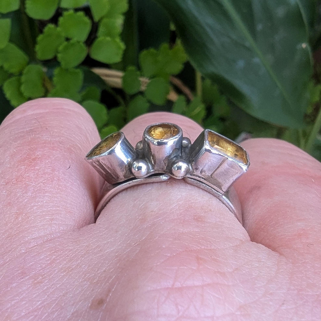 Navajo Sterling Silver & Citrine Preloved Ring by Ann Curley