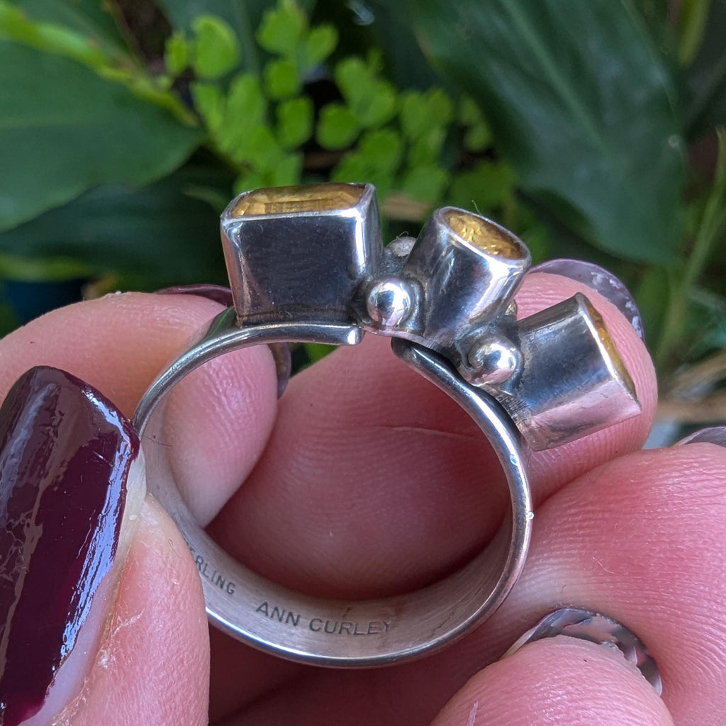 Navajo Sterling Silver & Citrine Preloved Ring by Ann Curley