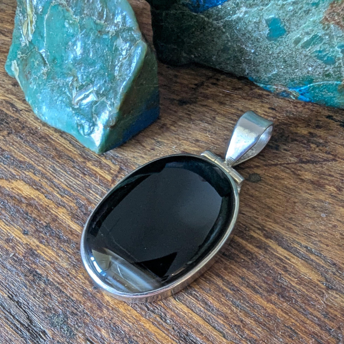 Vintage Banded Earthy Agate & Sterling Silver pendant