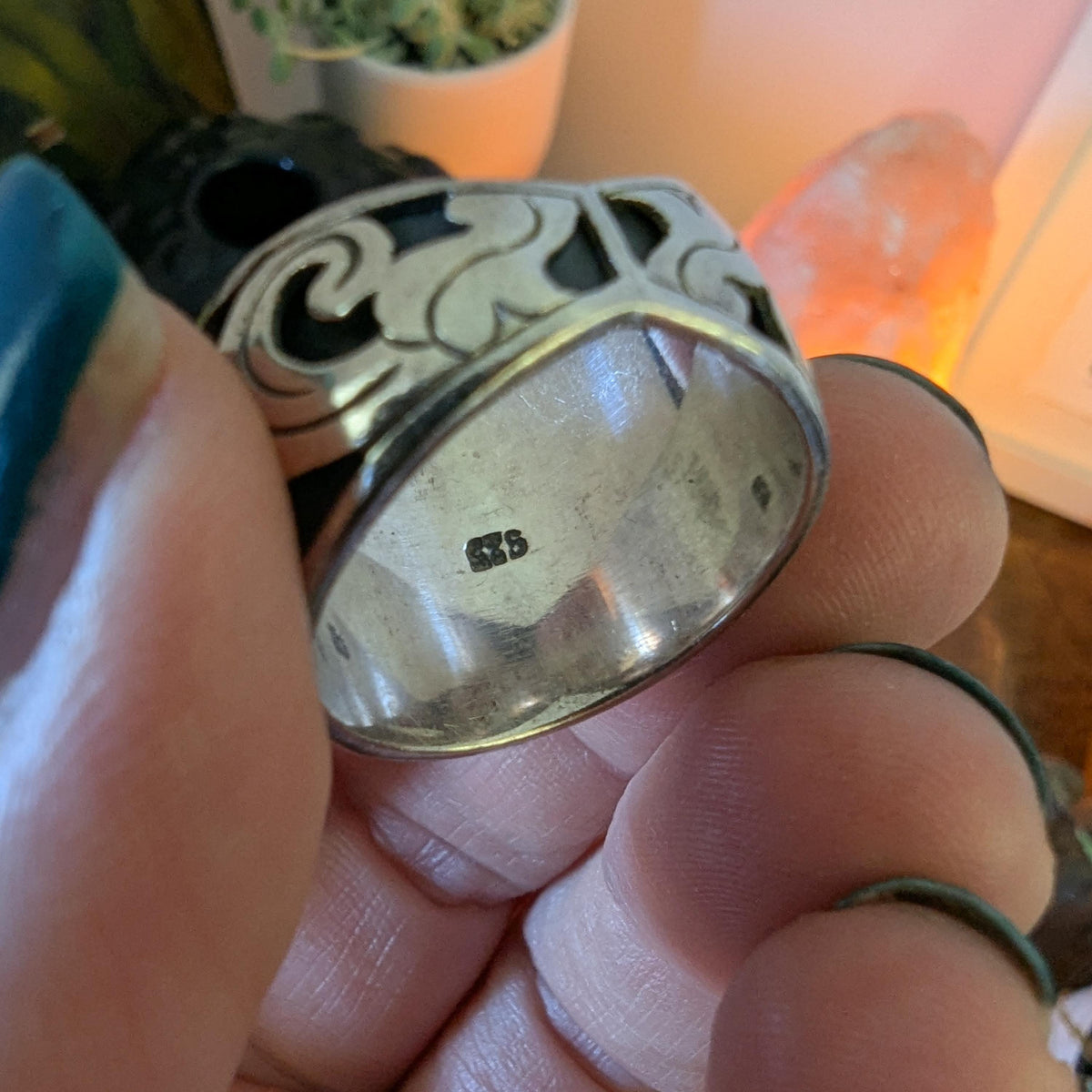 Vintage Sterling Silver wide band ring
