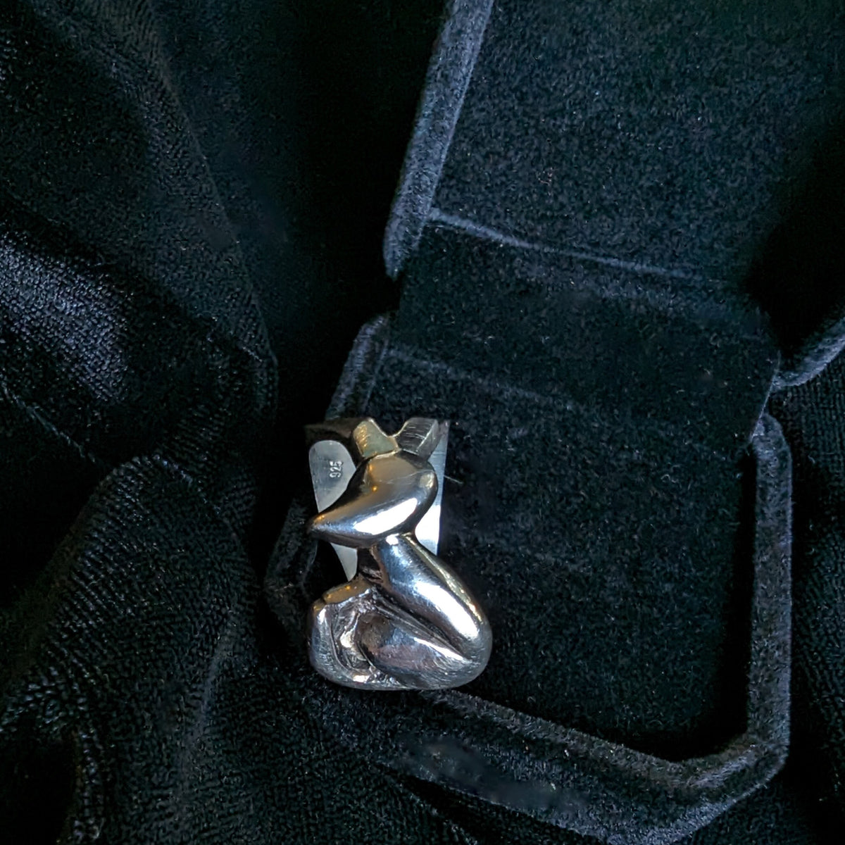 925 Sterling Silver Geometric Fox statement ring