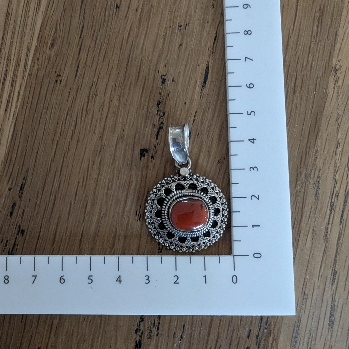 Vintage Tibetan Coral & Sterling Silver decorative pendant