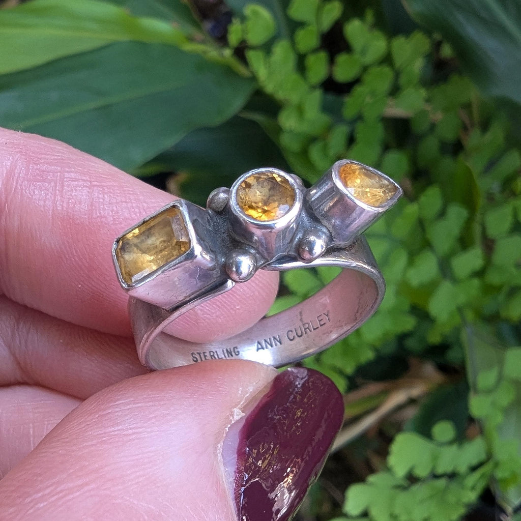 Navajo Sterling Silver & Citrine Preloved Ring by Ann Curley