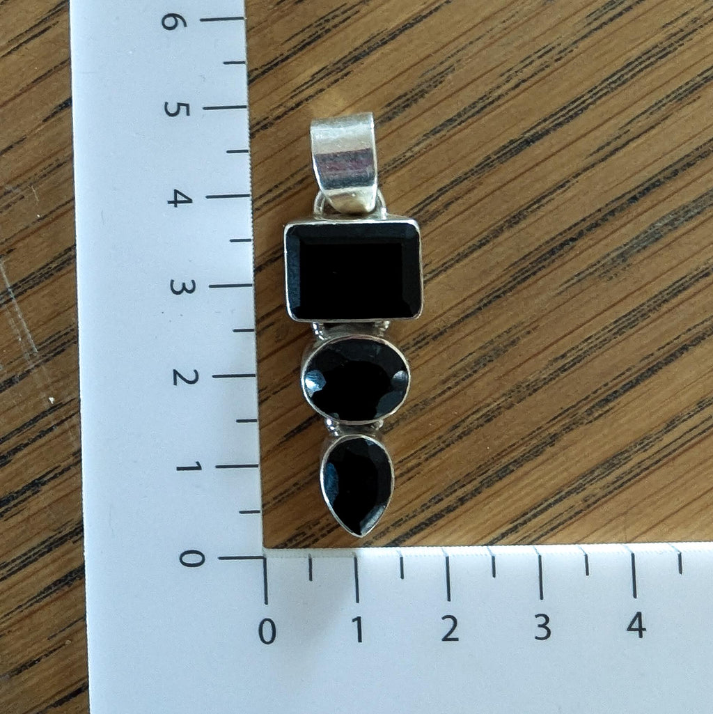 Vintage Onyx & Sterling Silver pendant