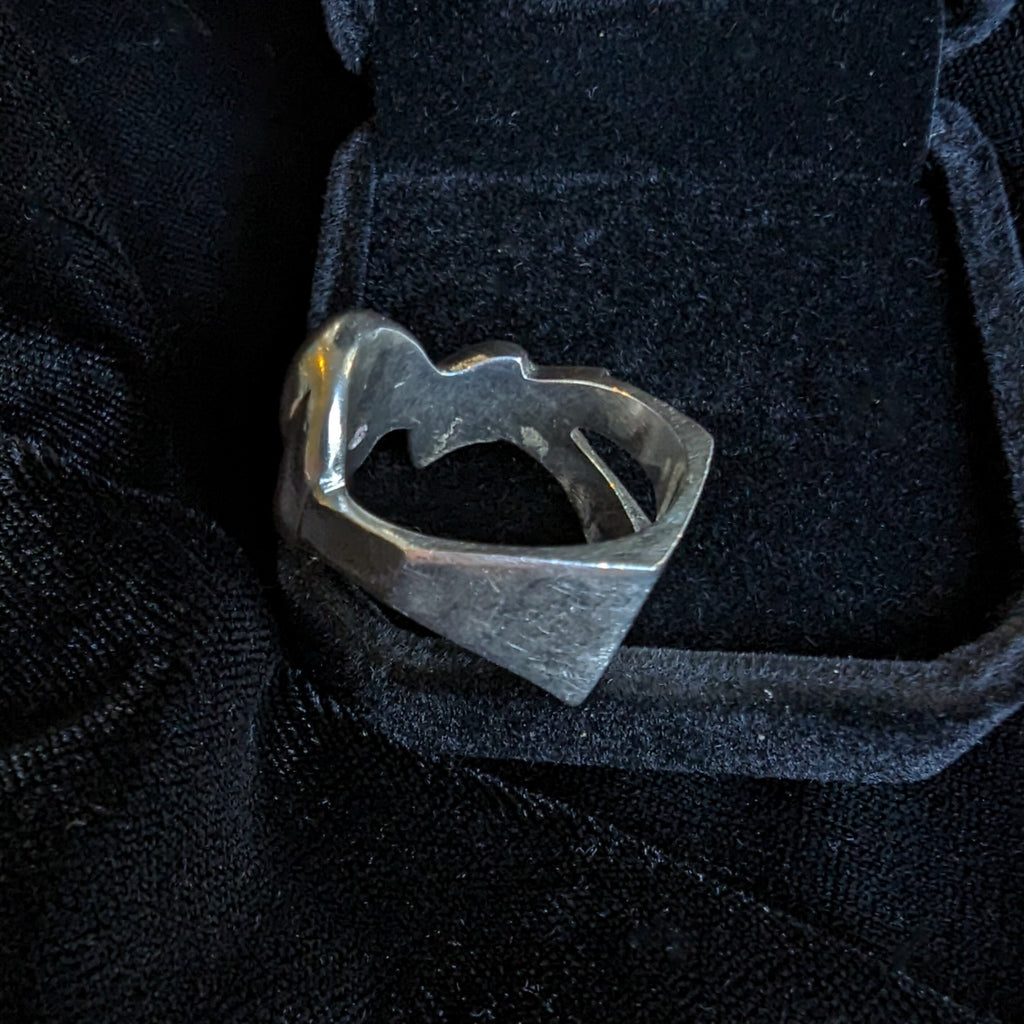 925 Sterling Silver Geometric Fox statement ring