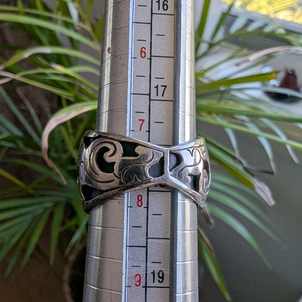 Vintage Sterling Silver wide band ring
