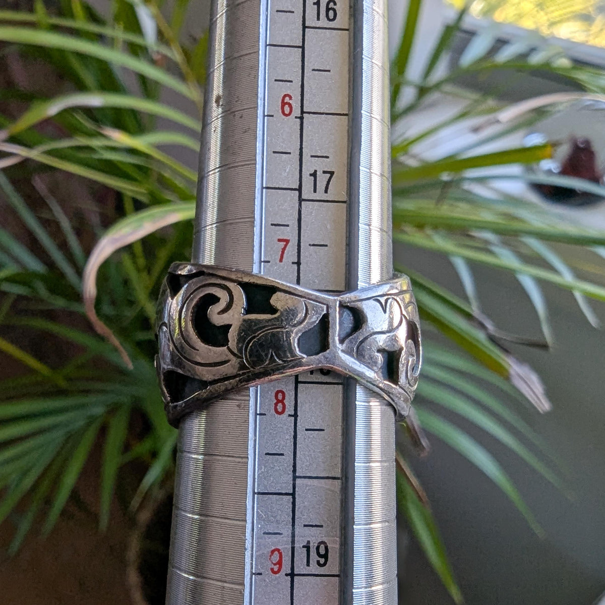 Vintage Sterling Silver wide band ring