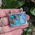 Vintage Chunky Sterling Silver Paua shell pendant