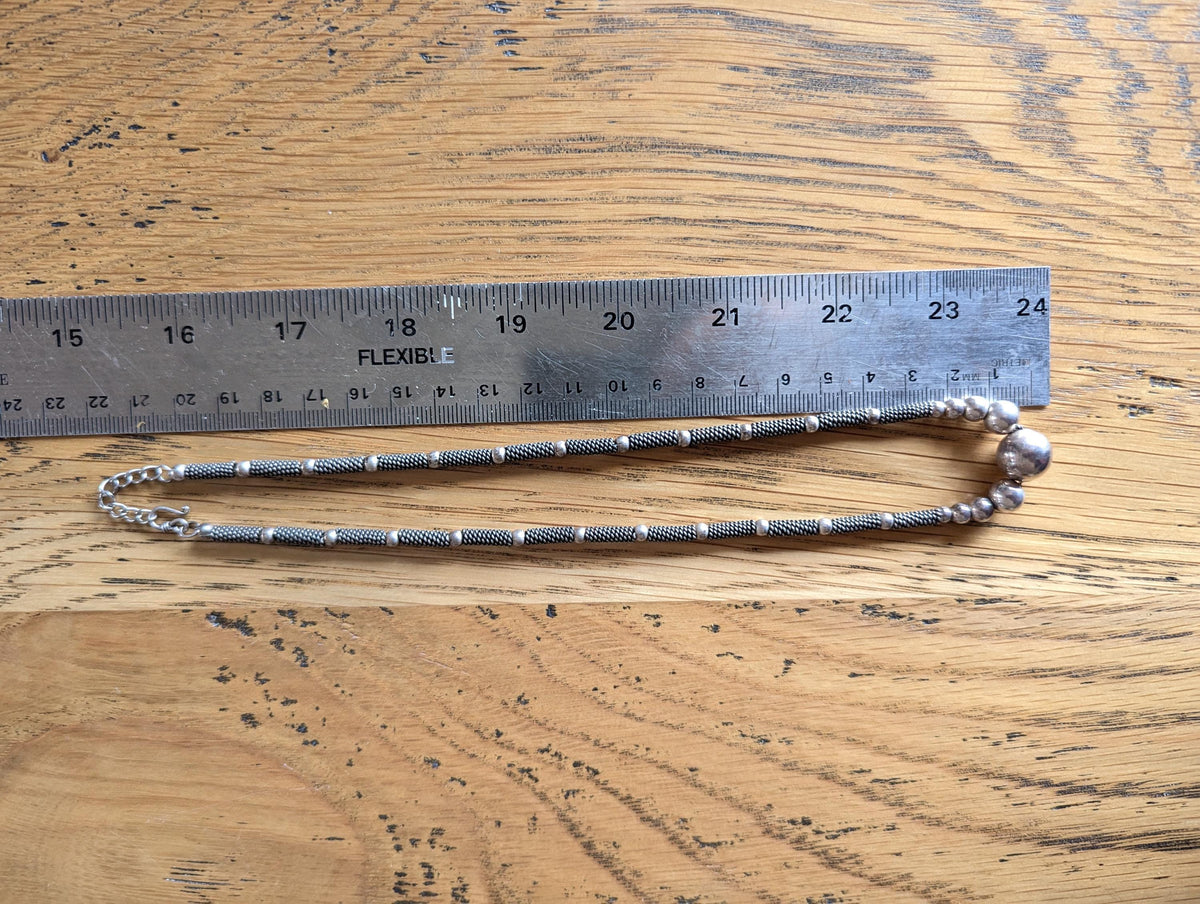 Vintage Sterling Silver beaded necklace