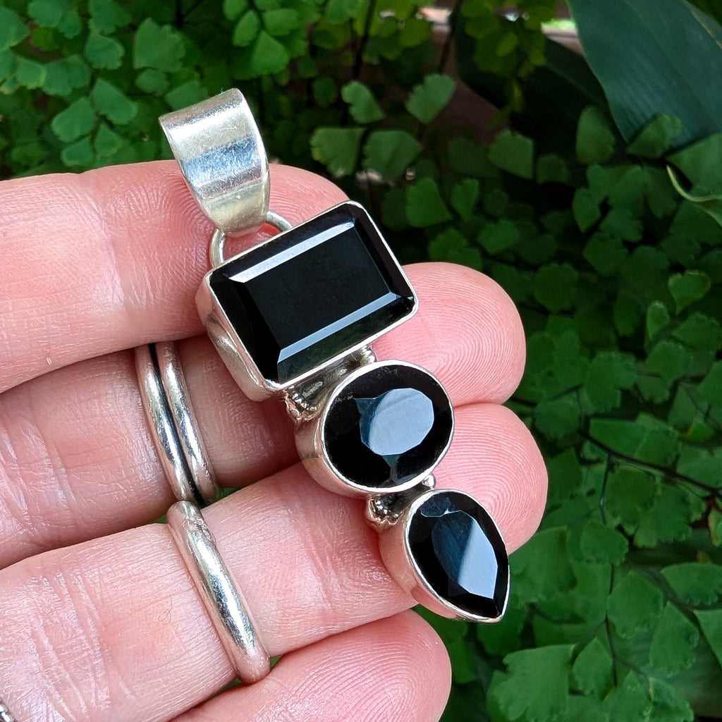 Vintage Onyx & Sterling Silver pendant