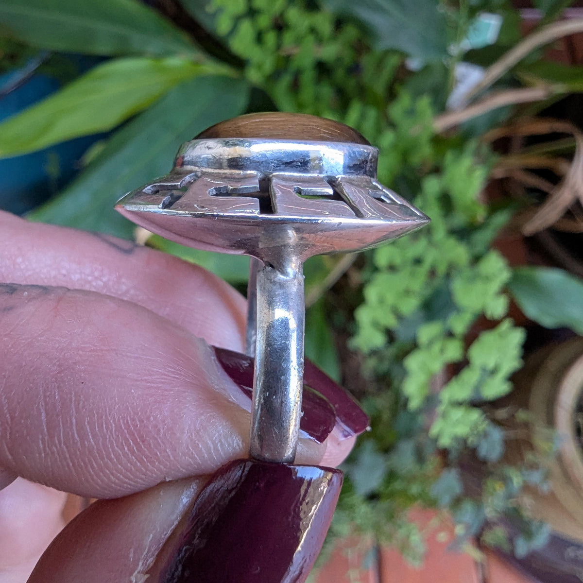 Vintage Tigers Eye Mexican Sterling Silver ring