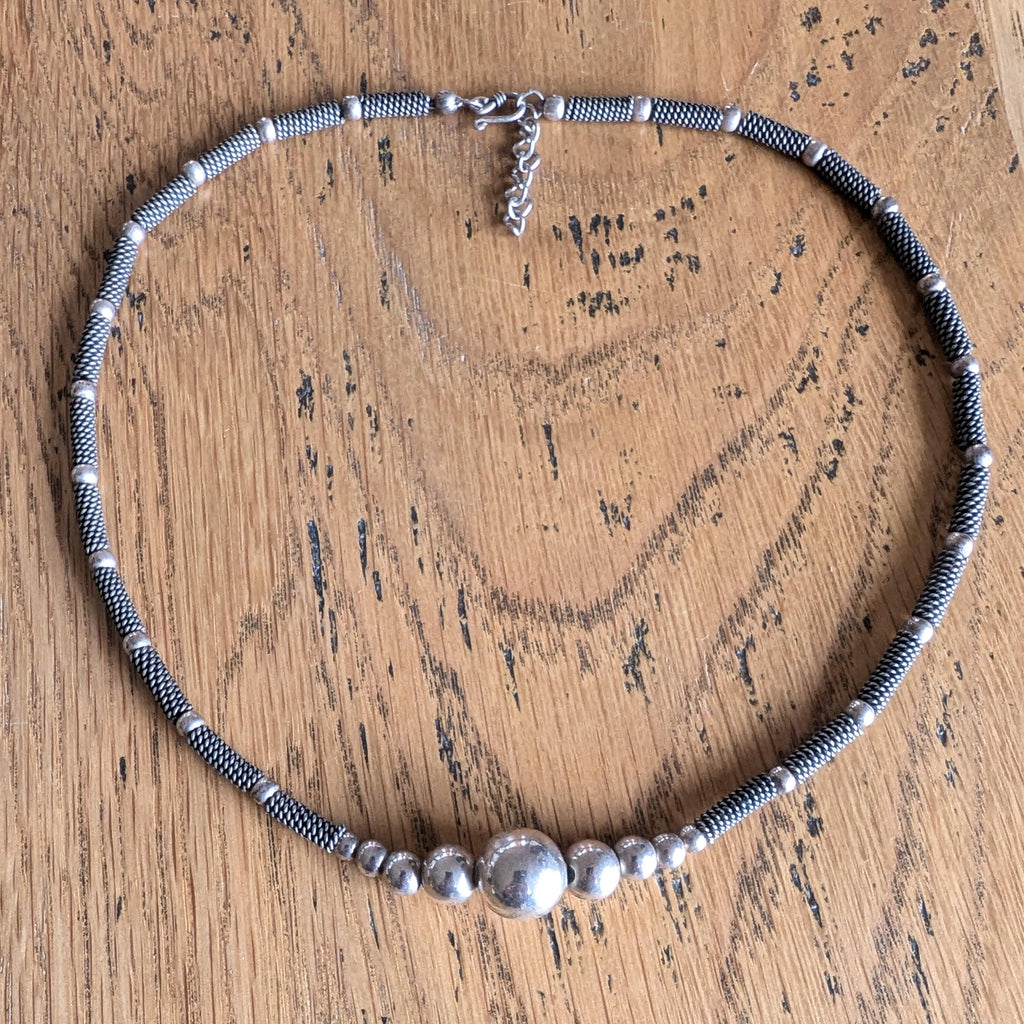 Vintage Sterling Silver beaded necklace