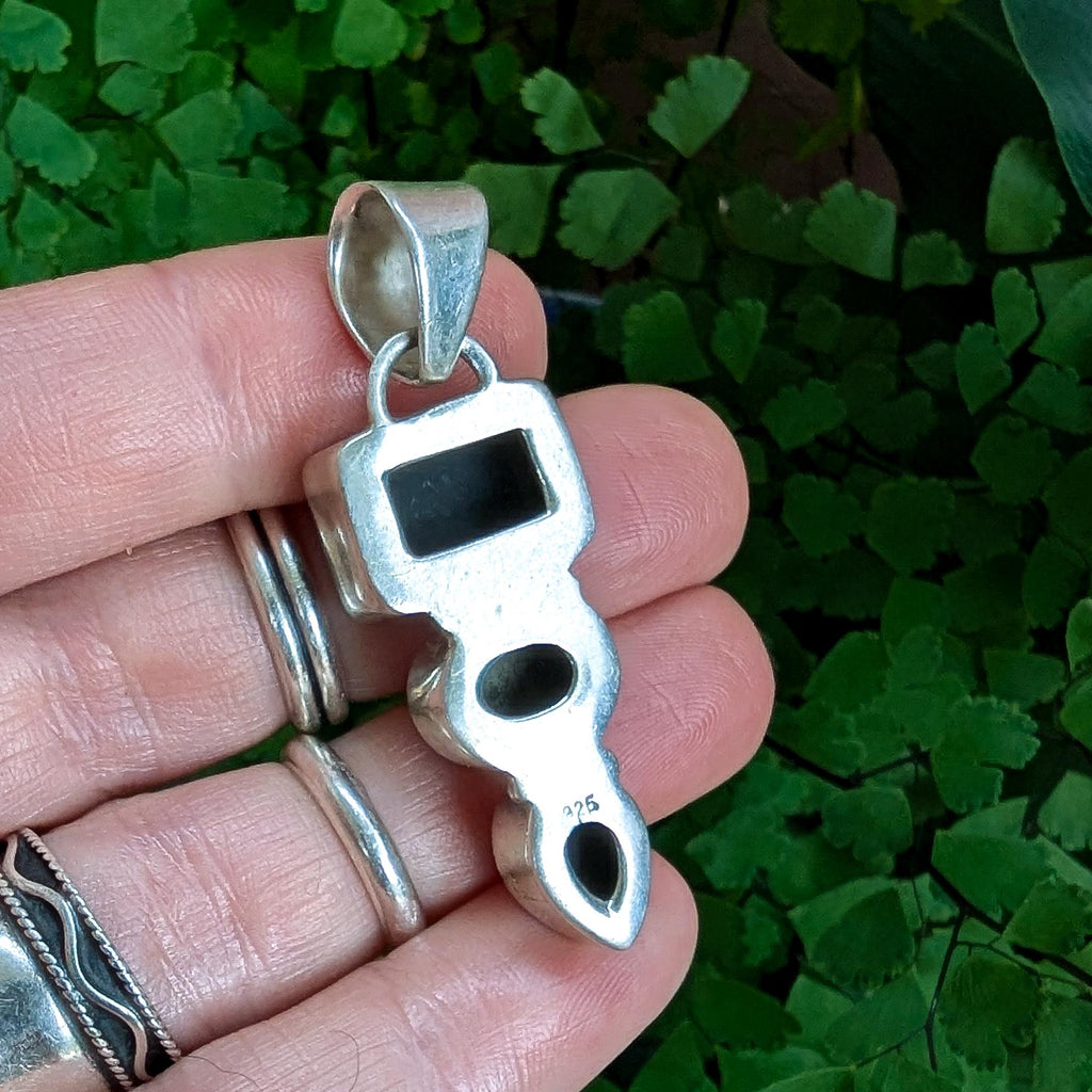 Vintage Onyx & Sterling Silver pendant