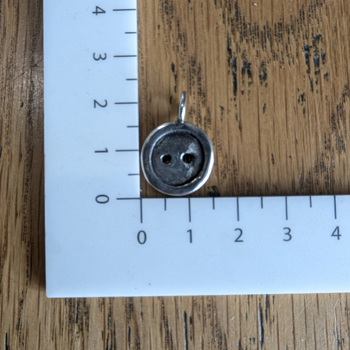 Fine silver button pendant