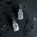 Fine silver potion bottles - hook earrings