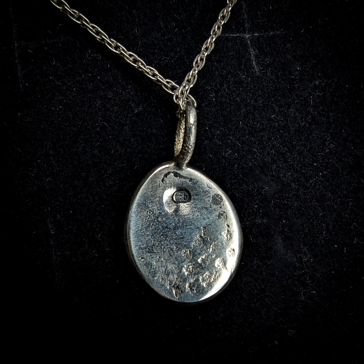 Fine silver banksia pendant on vintage sterling chain